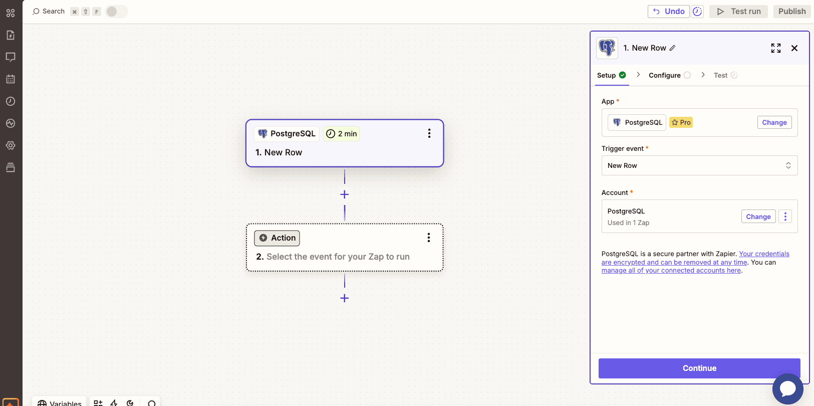 PostgreSQL trigger in Zapier